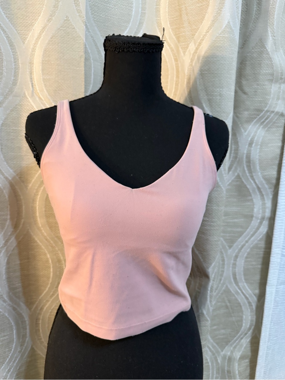 Lululemon Women's Pink V-Neck Tank Top
